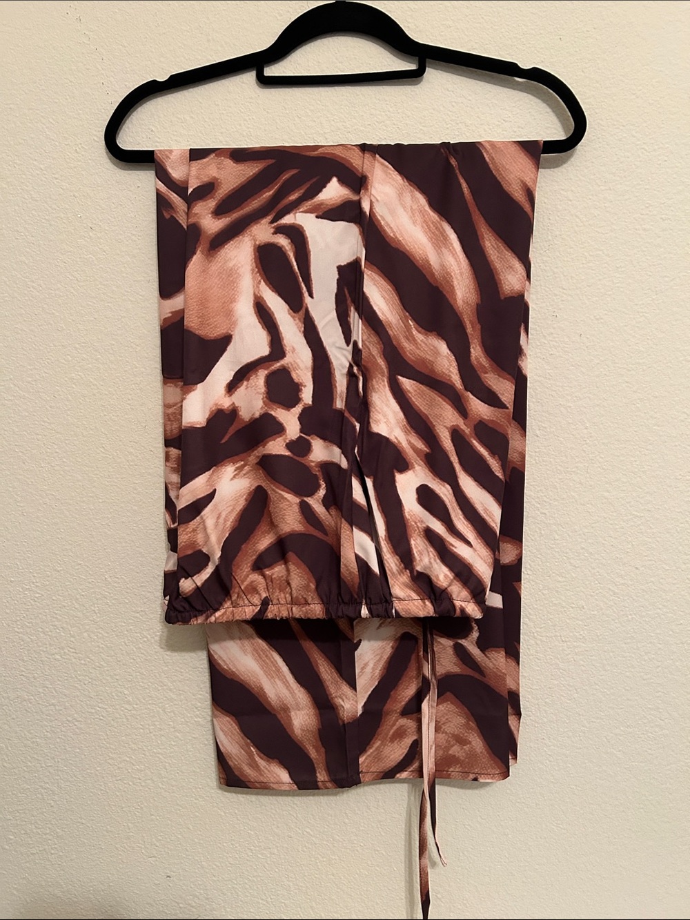 Brown & Cream Abstract Animal Print Pants